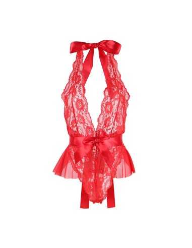 Subblime 953980 Sexy Body Mit Rüschen + Gürtel Rot L/Xl - MySexyShop.eu