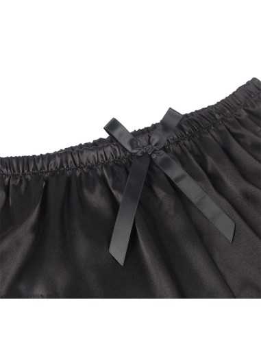 Subblime 953935 Lässige Seidennachthemd + Spitzenhose Schwarz S/M - MySexyShop.eu