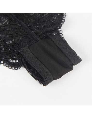 Subblime 953911 Nachthemd + Höschen Aus Seide Und Spitze Schwarz S/M - MySexyShop.eu