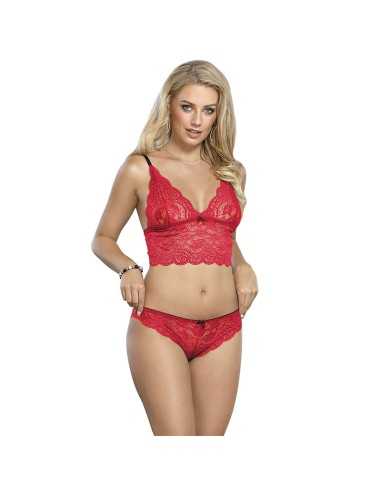 Subblime 953904 Nachthemd + Höschen Aus Seide Und Spitze Rot L/Xl - MySexyShop.eu