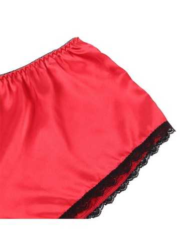 Subblime 953898 Nachthemd + Höschen Aus Seide Und Spitze Rot S/M - MySexyShop.eu