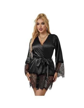 Subblime Elegant Lace Pajamas + Thong Black S/M