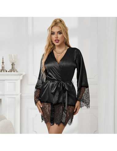 Subblime Pyjama Dentelle Élégant + String Noir S/M - MySexyShop