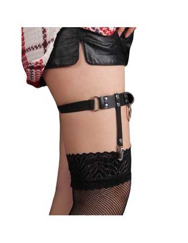 Subblime 953744 Verstellbares Punk-Strumpfhose Aus Leder Schwarz Eine Grösse - MySexyShop.eu