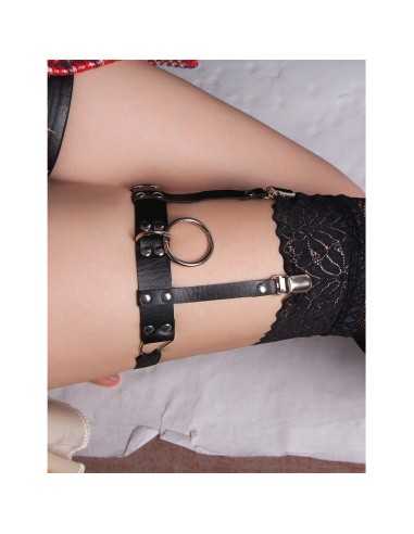 Subblime 953744 Verstellbares Punk-Strumpfhose Aus Leder Schwarz Eine Grösse - MySexyShop.eu
