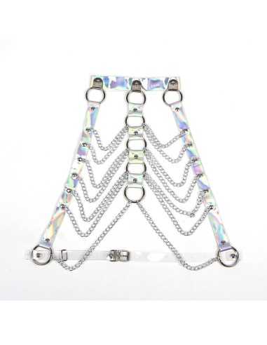 Subblime Chest Harness With Rings And Chains Silver One Size
