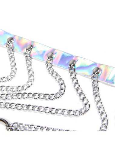 Subblime 953737 Arnés De Pecho Con Anillos Y Cadenas Plata Talla Única - MySexyShop (ES)