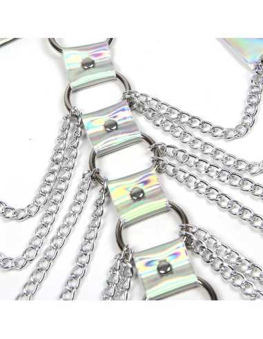 Subblime 953737 Brustgurt Mit Ringen Und Ketten Silber Eine Grösse - MySexyShop.eu