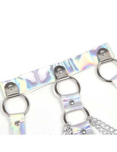 Subblime Imbracatura Pettorale Con Anelli E Catene Argento