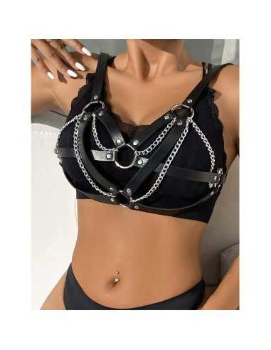 Subblime Ceinture Punk Bondage Boucle Métal Noire Taille Unique