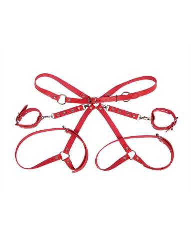 Subblime 953706 Handschellen Mit Bondage-Gürtel Rot Eine Grösse - MySexyShop.eu