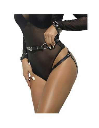 Subblime Menottes Avec Ceinture De Bondage Noire Taille Unique