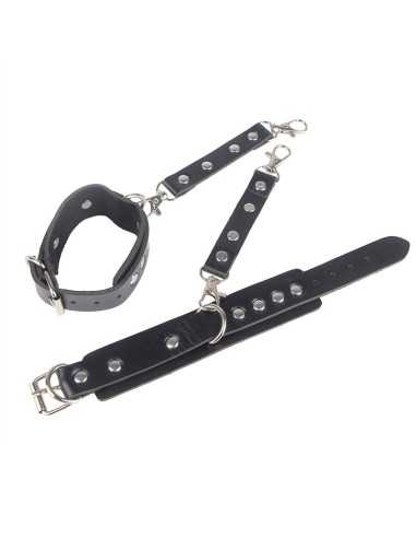 Subblime Handcuffs With Bondage Belt Black One Size