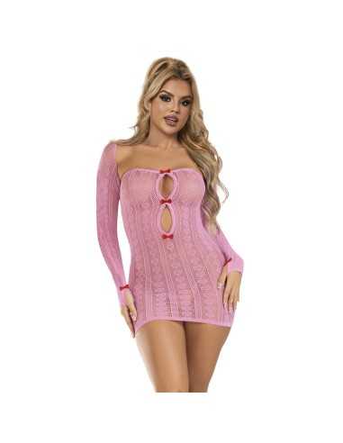 Subblime Vestito A Rete Rosa Taglia Unica