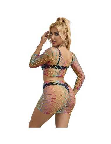 Subblime 952440 2-Teiliger Netz-Satz Langarm Regenbogen Eine Grösse - MySexyShop.eu