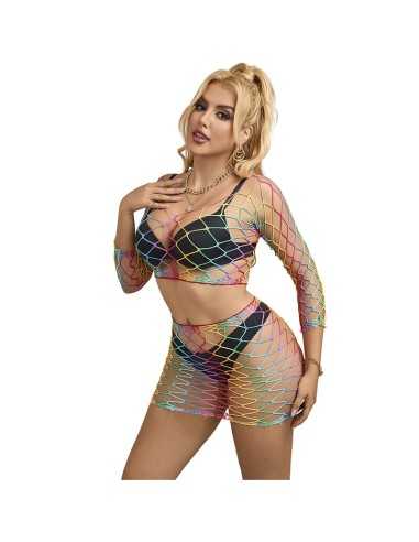 Subblime 952440 2 Peas Fishnet Conjunto Manga Comprida Arco-Íris Tamanho Único | MySexyShop (PT)