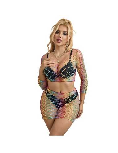 Subblime 952440 2-Teiliger Netz-Satz Langarm Regenbogen Eine Grösse - MySexyShop.eu