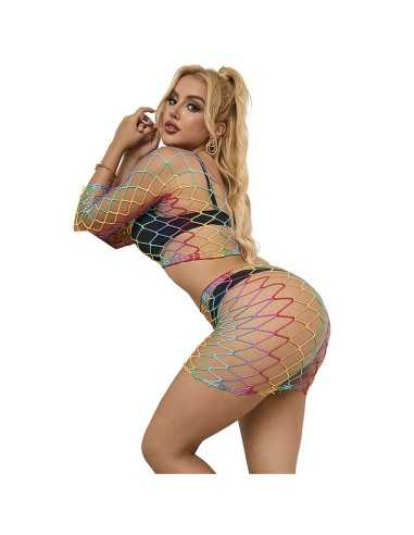 Subblime 952440 2-Teiliger Netz-Satz Langarm Regenbogen Eine Grösse - MySexyShop.eu