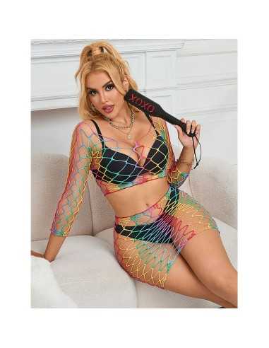 Subblime 952440 2 Peas Fishnet Conjunto Manga Comprida Arco-Íris Tamanho Único | MySexyShop (PT)