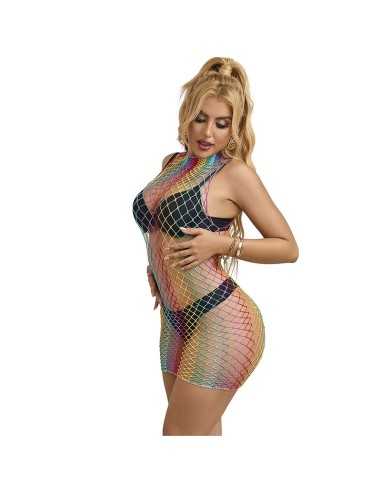 Subblime 952433 Vestido De Rejilla Sin Mangas Con Cuello Alto Arcoiris Talla Única - MySexyShop