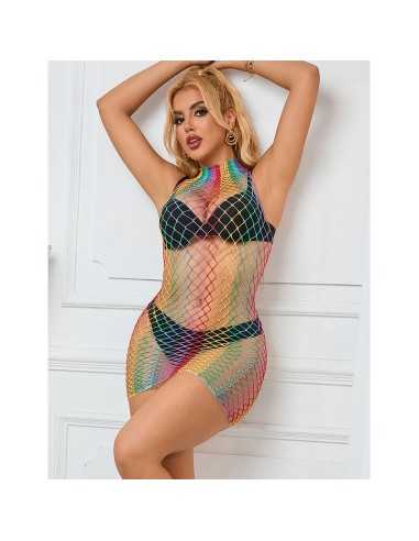 Subblime 952433 Vestido De Rejilla Sin Mangas Con Cuello Alto Arcoiris Talla Única - MySexyShop