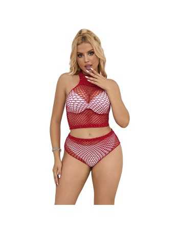 Subblime 952402 Set De Rejilla Con Brillantes Rojo Talla Única - MySexyShop (ES)