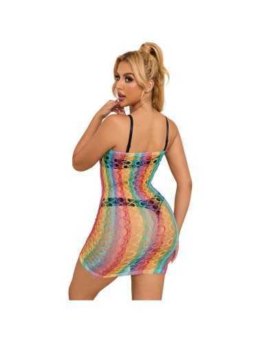 Subblime 952365 Rainbow Netz-Kleid Mit Freien Schultern Eine Grösse - MySexyShop.eu