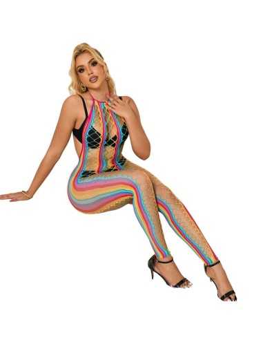 Subblime 952358 Vestido De Rejilla Cuello Halter Arcoiris Talla Única - MySexyShop (ES)