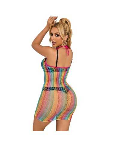 Subblime 952341 Regenbogen-Netz-Kleid Eine Grösse - MySexyShop.eu