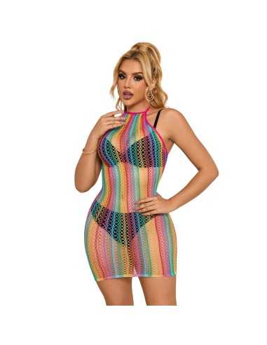 Subblime 952341 Regenbogen-Netz-Kleid Eine Grösse - MySexyShop.eu