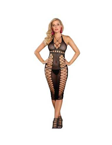 Subblime Long Black Fishnet Dress One Size