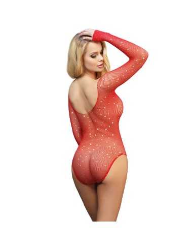 Subblime Shiny Grill Body With Off Shoulders Long Sleeve Red One Size