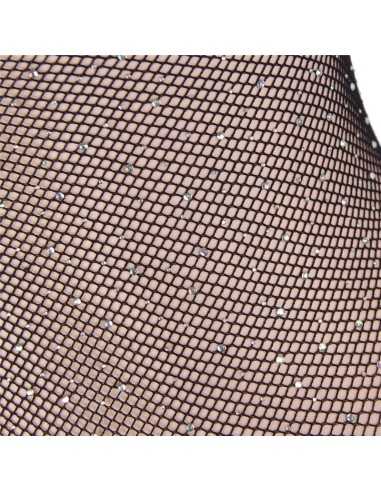 Subblime Glossy Fishnet Body With Off Shoulders Long Sleeve Black One Size