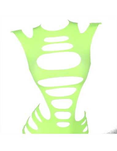 Subblime Green Long Sleeve Elastic Fishnet Dress One Size