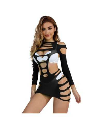 Subblime 952266 Vestido De Rejilla Elstico Manga Larga Negro Talla Única - MySexyShop (ES)