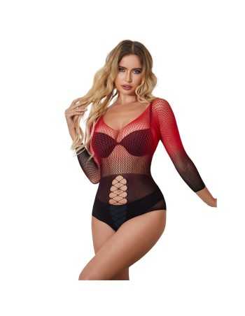 Subblime 952259 Vestido De Rejilla Elstico Manga Larga Degradado Rojo Y Negro Talla Única -