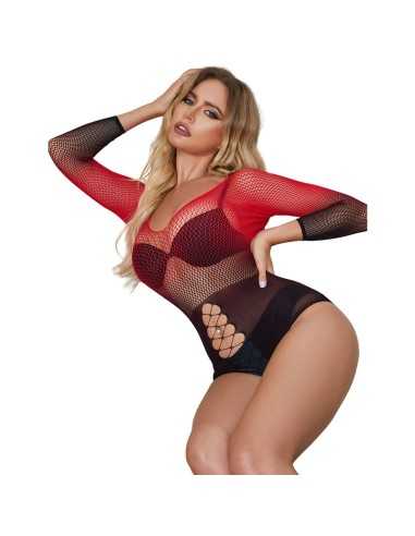 Subblime 952259 Vestido De Rejilla Elstico Manga Larga Degradado Rojo Y Negro Talla Única -