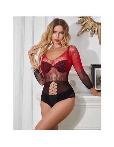 Subblime 952259 Vestido De Rejilla Elstico Manga Larga Degradado Rojo Y Negro Talla Única -