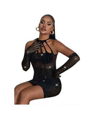 Subblime Robe Réseille Avec Strass Noir Taille Unique -