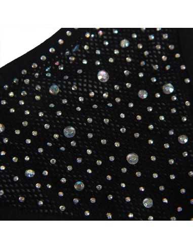 Subblime Bodystocking Resille Avec Gants Et Diamants Noir