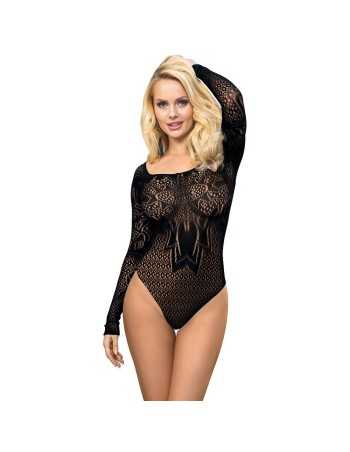 Subblime 952051 Netz-Body Mit Langen Rmeln Und Nackten Schultern Schwarz Eine Grösse -