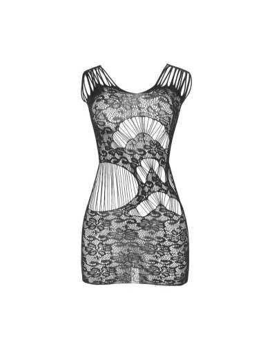 Subblime Long Dress With Open Back With Fishnet Black One Size