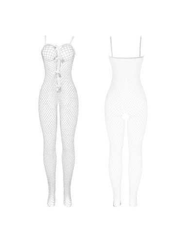 Subblime Bodystocking Resille Blanche Entrejambe Avec Noeuds