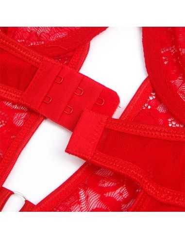 Subblime Teddy Con Liga Detalle Encaje Y Tiras Rojo S/M - MySexyShop (ES)