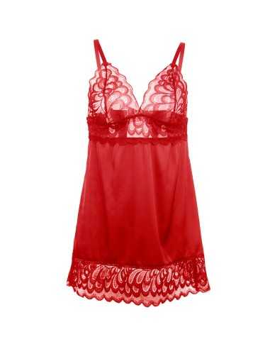 Subblime Babydoll Satinado Con Encaje Rojo L/Xl - MySexyShop (ES)