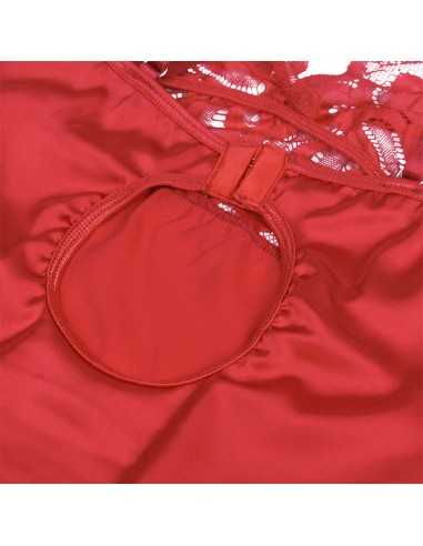 Subblime Babydoll In Raso Con Pizzo Rosso L/Xl