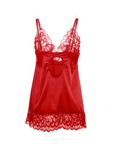 Subblime Satin-Babydoll Mit Spitze Rot S/M - MySexyShop.eu