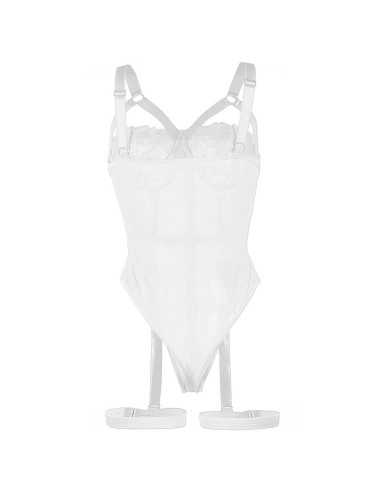 Subblime Teddy Mit Strumpfband-Detail Auf Der Brust Weiss S/M - MySexyShop.eu