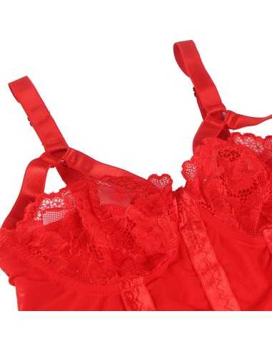 Subblime Teddy Com Ala Liga Detalhe Peito Vermelho S/M | MySexyShop (PT)