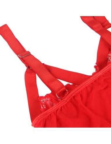 Subblime Teddy Com Ala Liga Detalhe Peito Vermelho S/M | MySexyShop (PT)